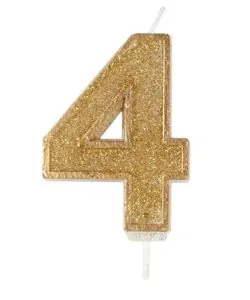 Kaarsje Goud Sparkle 4