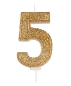 Kaarsje Goud Sparkle 5