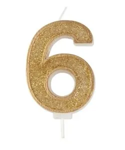 Kaarsje Goud Sparkle 6