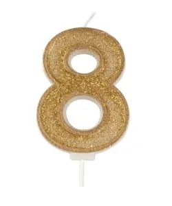 Kaarsje Goud Sparkle 8