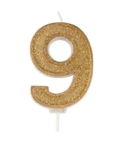 Kaarsje Goud Sparkle 9