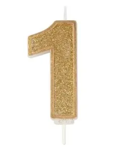 Kaarsje Goud Sparkle 1