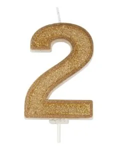 Kaarsje Goud Sparkle 2