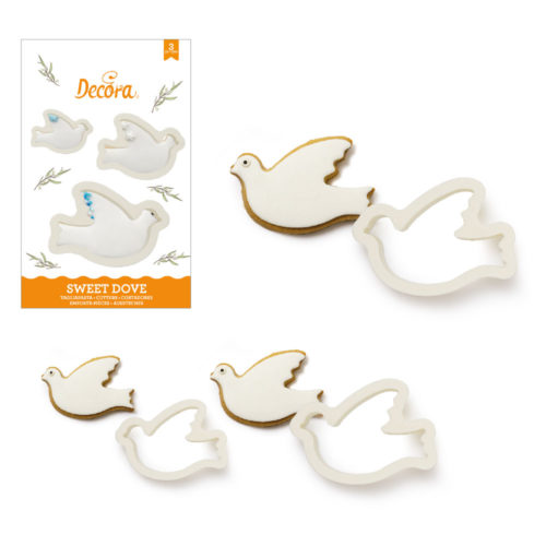 3 doves plastic cookie cutters kit