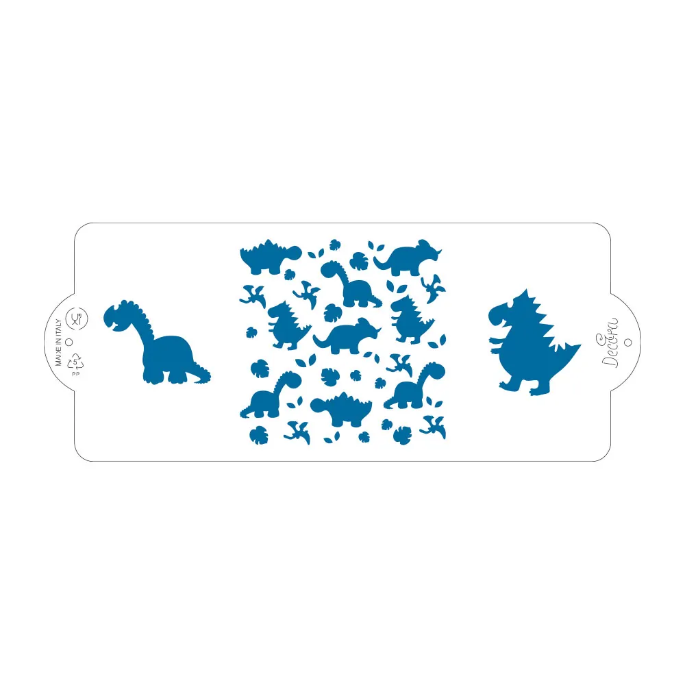 Decora stencil dinosaurus 10 x 25 cm bij cake, bake & love 3 Stencil dinosaurus 10 x 25 cm