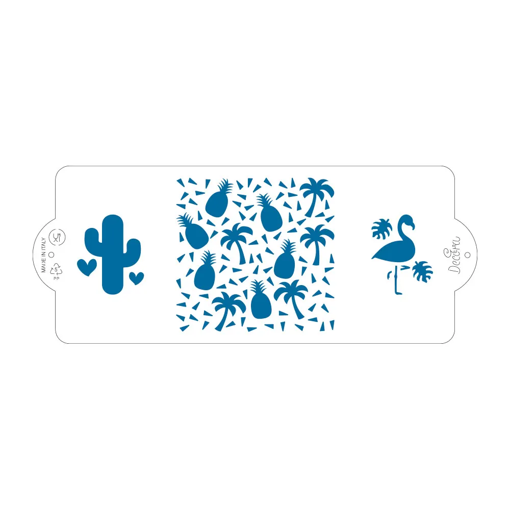 Decora stencil tropical 10 x 25 cm bij cake, bake & love 3 Stencil tropical 10 x 25 cm