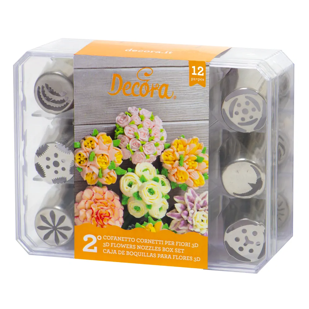 Decora direct flowers nozzles box set - nr. 2 bij cake, bake & love 3 Decora direct flowers nozzles box set - nr. 2