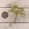 Caketopper happy birthday tekst goud - sierlijk bij cake, bake & love 3