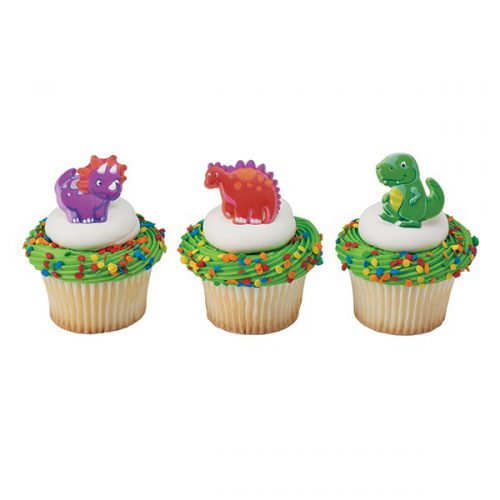 Cupcake ringen dinosaurus 12 stuks