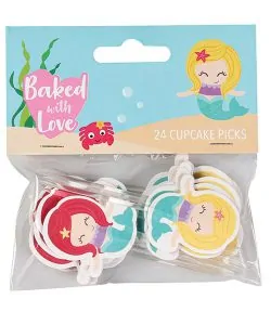 Cupcake prikkers Zeemeermin 24 stuks