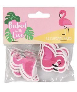 Cupcake prikkers Flamingo 24 stuks