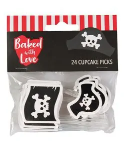 Cupcake prikkers Piraten  24 stuks