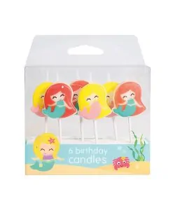 Zeemeermin kaarsjes 6 stuks