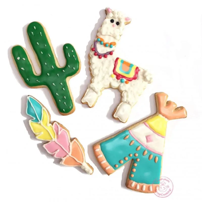 Koekjesuitsteker set cactus, veer, lama en tipi bij cake, bake & love 5 Koekjesuitsteker set cactus, veer, lama en tipi (2)