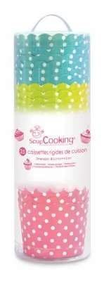 Cupcake bakjes karton gestippeld pk/25 bij cake, bake & love 3 Cupcake bakjes karton gestippeld pk/25