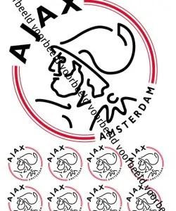 Eetbare Taartprint Ajax - 18 cm rond + 8 cupcake rondjes
