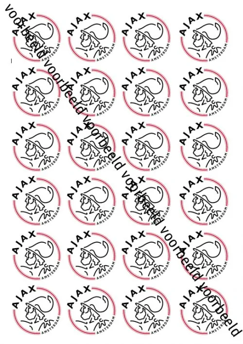 Eetbare cupcakeprint ajax - 24 cupcake rondjes