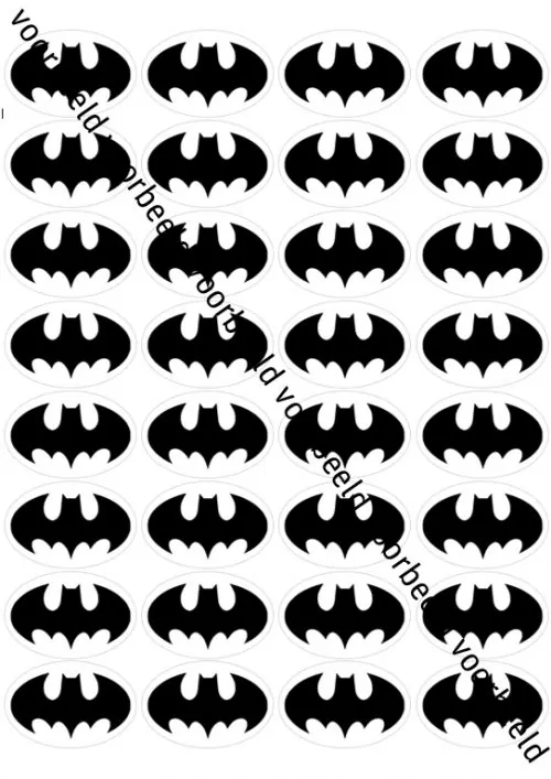 Eetbare taartprint batman 32 logo's
