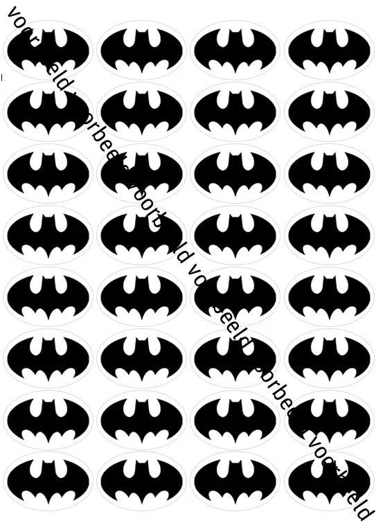 Eetbare taartprint batman 32 logo's bij cake, bake & love 5 Eetbare taartprint batman 32 logo's