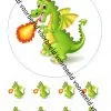 Eetbare taartprint draak - 18 cm rond + 8 cupcake rondjes bij cake, bake & love 1