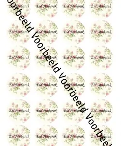 Eetbare Cupcakeprint Eid Mubarak 3 - 24 cupcake rondjes
