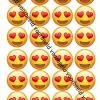 Eetbare cupcakeprint emoji heart eyes - 24 cupcake rondjes bij cake, bake & love 3