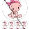 Eetbare taartprint it's a girl 2 - 18 cm rond + 8 cupcake rondjes bij cake, bake & love 3