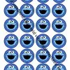 Eetbare cupcakeprint cookiemonster - 24 cupcake rondjes bij cake, bake & love 1