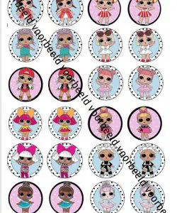 Eetbare Cupcakeprint LOL Surprise 2 - 24 cupcake rondjes