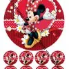 Eetbare taartprint minnie mouse 2 - 18 cm rond + 8 cupcake rondjes bij cake, bake & love 1