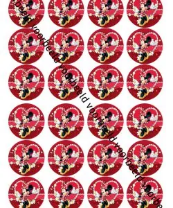 Eetbare Cupcakeprint Minnie Mouse 2 - 24 cupcake rondjes