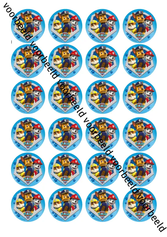 Eetbare cupcakeprint paw patrol 3 - 24 cupcake rondjes bij cake, bake & love 5 Eetbare cupcakeprint paw patrol 3 - 24 cupcake rondjes