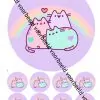 Eetbare taartprint pusheen 1 - 18 cm rond + 8 cupcake rondjes bij cake, bake & love 3