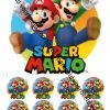 Eetbare taartprint super mario 1 - 18 cm rond + 8 cupcake rondjes bij cake, bake & love 3