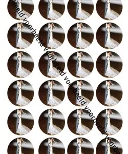 Eetbare Cupcakeprint Bruidspaar Knijper - 24 cupcake rondjes