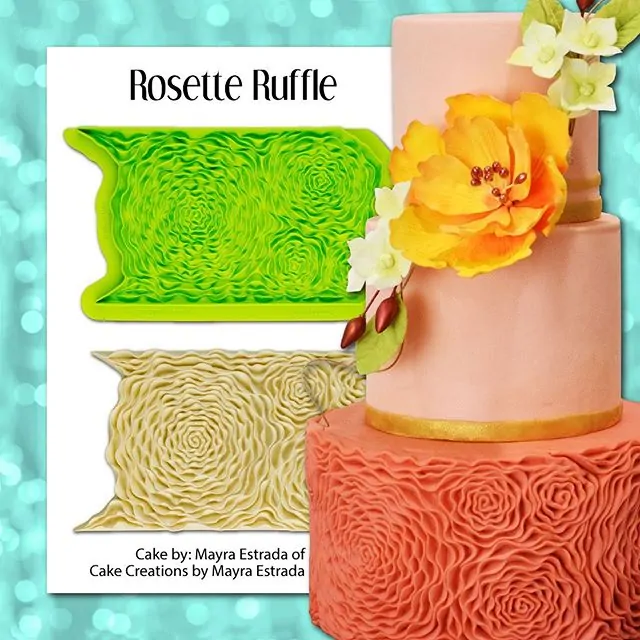 Marvelous molds - rosette ruffle simpress mould bij cake, bake & love 8 Marvelous molds - rosette ruffle simpress mould - afbeelding 4