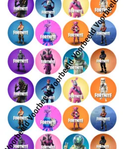 Eetbare Cupcakeprint Fortnite 2 - 24 cupcake rondjes