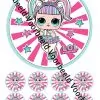 Eetbare taartprint lol surprise - 18 cm rond + 8 cupcake rondjes bij cake, bake & love 1