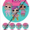 Eetbare taartprint lol surprise 3 - 18 cm rond + 8 cupcake rondjes bij cake, bake & love 3