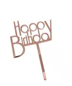 Caketopper Happy Birthday Art Deco Pink