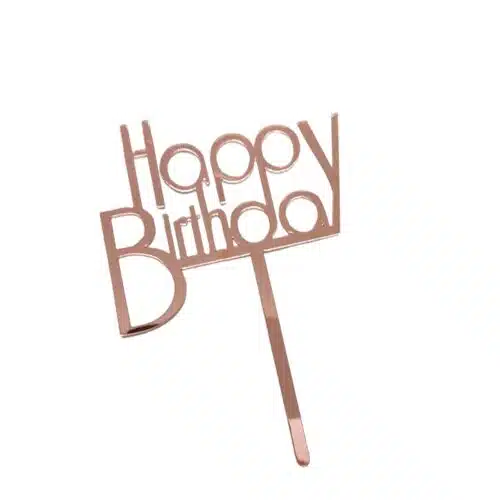 Caketopper happy birthday art deco pink