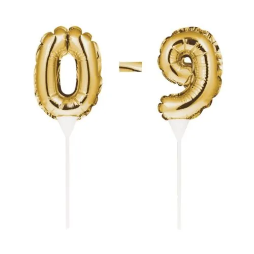 Ballon cake topper goud nummer 6