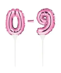 Ballon Cake Topper roze nummer 9