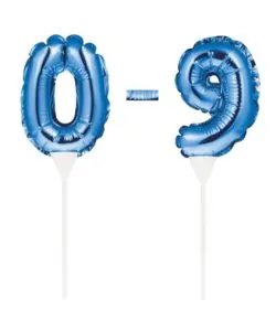 Ballon Cake Topper blauw nummer 6
