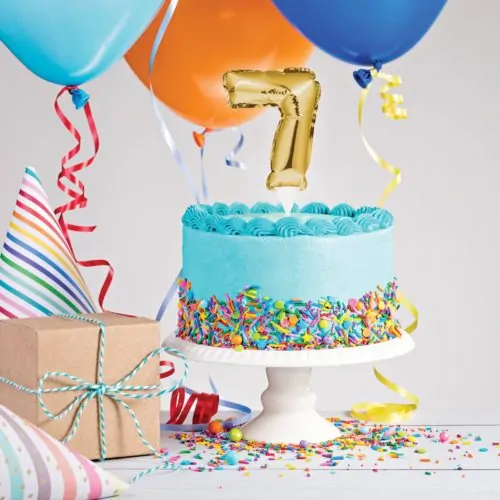 Ballon cake topper blauw nummer 7 (2)