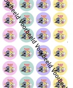 Eetbare Cupcakeprint Woezel en Pip mix 2 - 24 cupcake rondjes