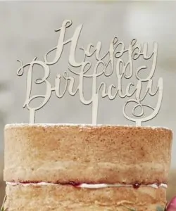 Wooden Cake Topper Happy Birthday