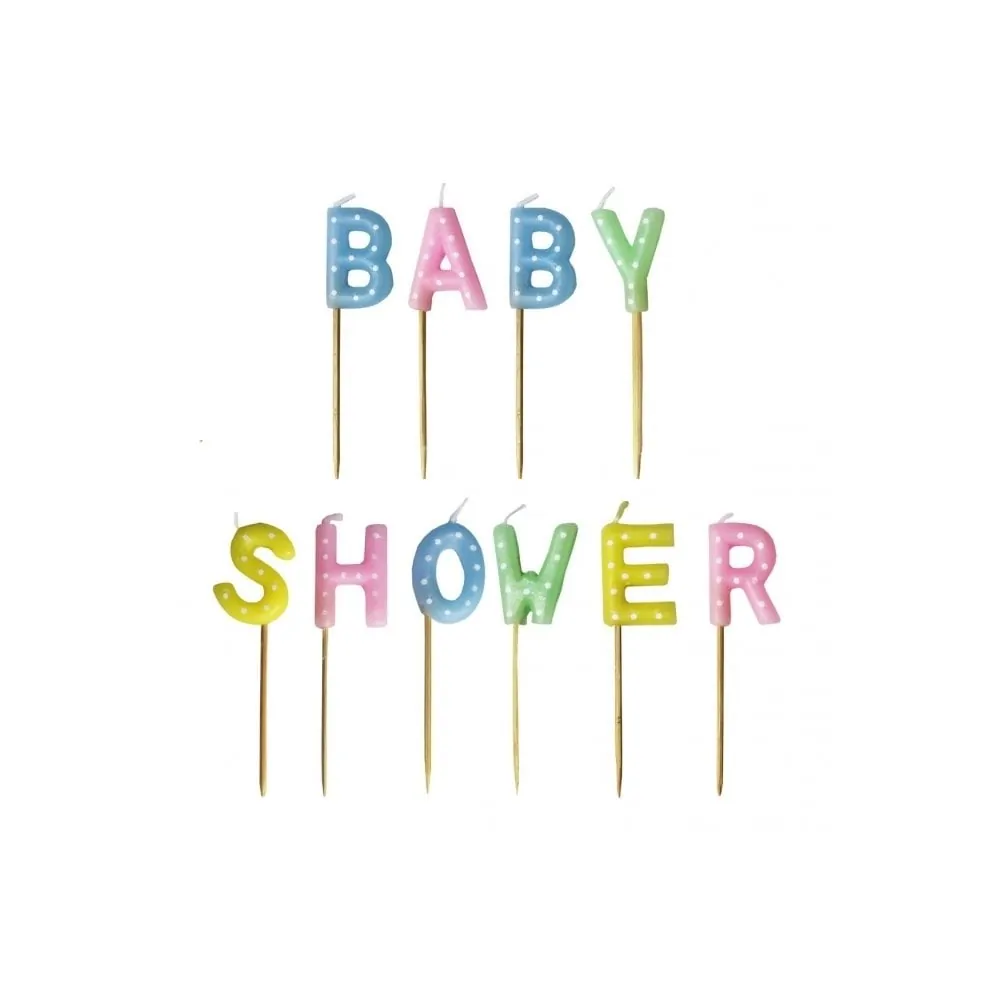 Babyshower kaarsjes bij cake, bake & love 5 Babyshower kaarsjes