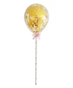 Ballon Caketopper Confetti Ballon goud