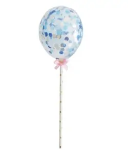 Ballon Caketopper Confetti Ballon blauw